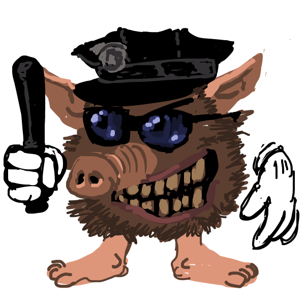 before the pun police: the corrupt space police aka the fuzz - Online Drawing Game Comic Strip Panel by Peyocay