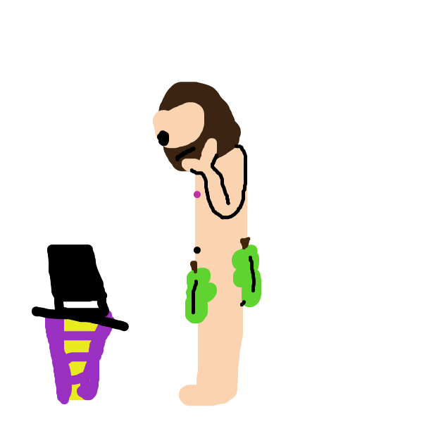 Drawing in Naked Jesus And The Vase With A Hat by BananaDoc