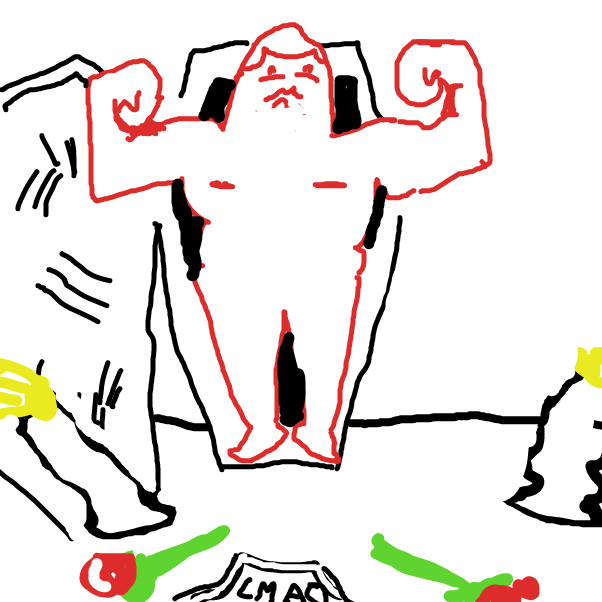 Backpack kid cannot be held down, what happens when he tries to do the floss dance ?    your move - Online Drawing Game Comic Strip Panel by burnedbread