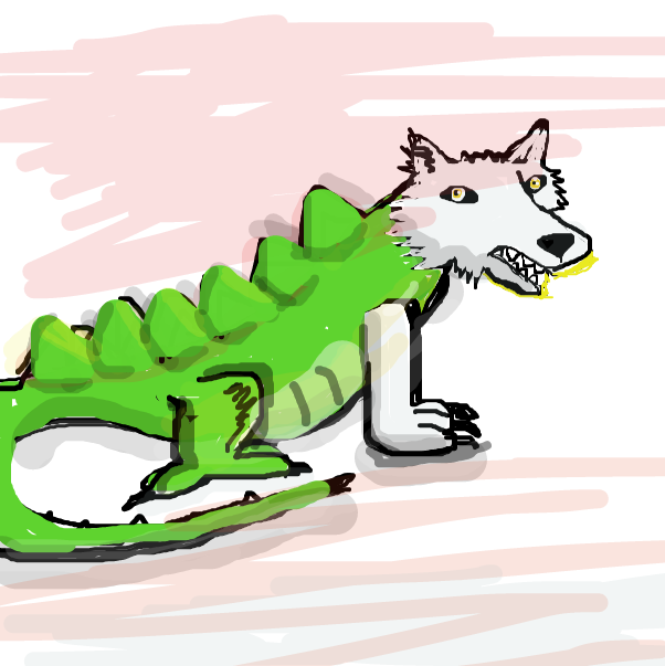 Lizard wolf hybrid  - Online Drawing Game Comic Strip Panel by Lonesome Dove