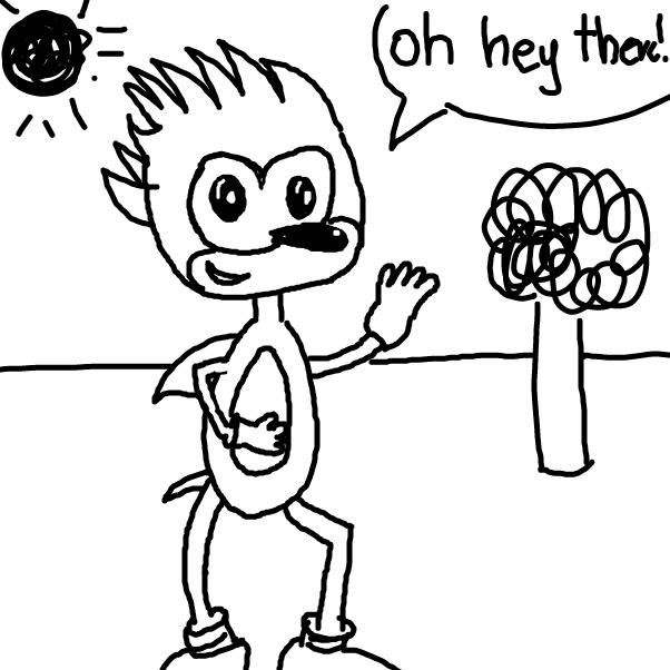 Sonic greeting an old friend - Online Drawing Game Comic Strip Panel by CandyRainStorm