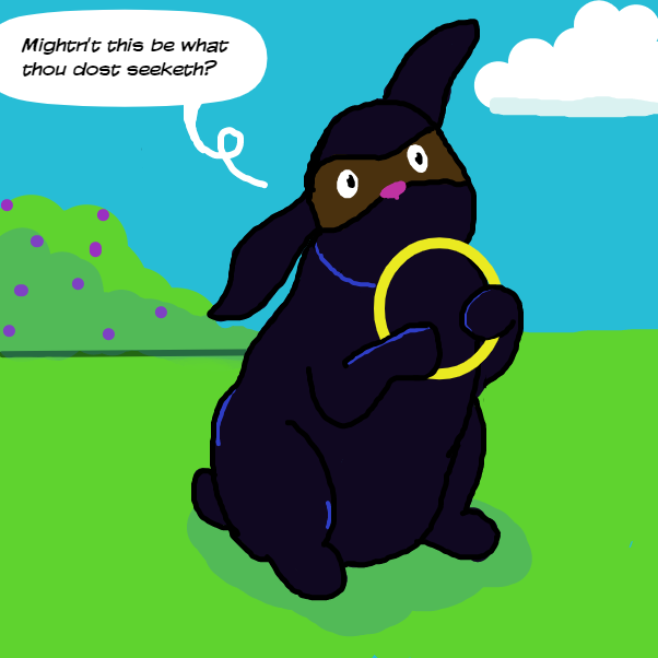 I'm worried that this bunny is hiding a trilby under that mask. - Online Drawing Game Comic Strip Panel by Emjaypatrick