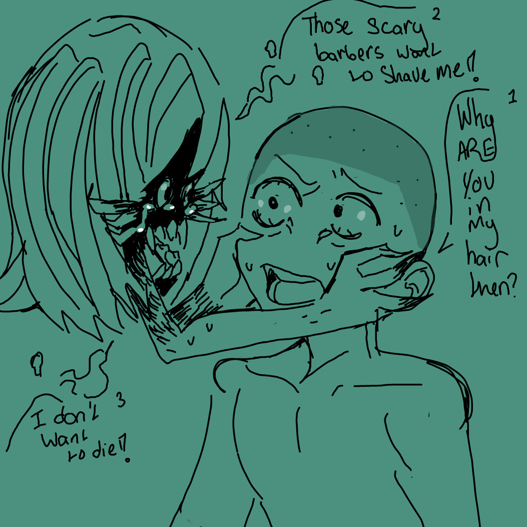 Drawing in Monster in the hair by Orpheus