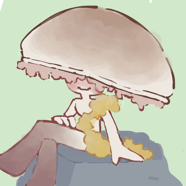 Drawing in desighn this mushroom (link bellow) by LemonadePie