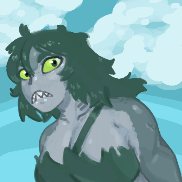 Mermaid with some shark DNA - Online Drawing Game Comic Strip Panel by W3