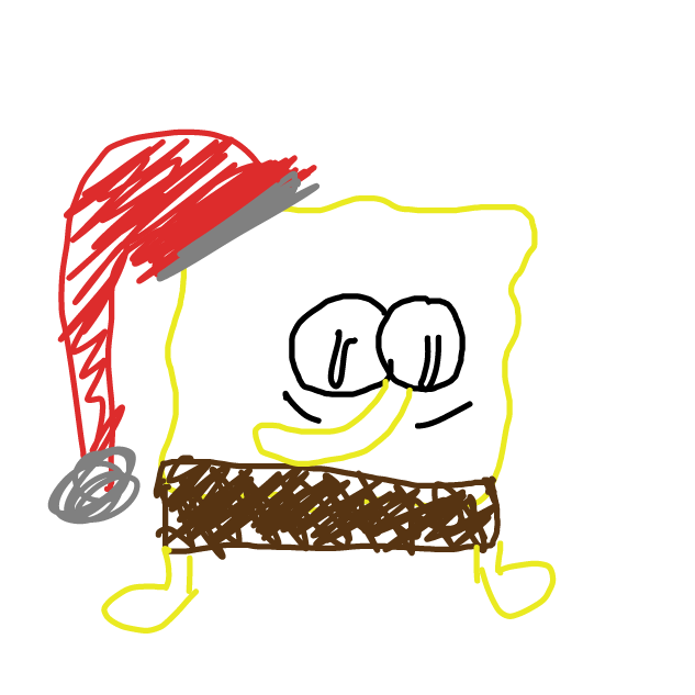 Liked webcomic spongebob but hes wearing santas hat