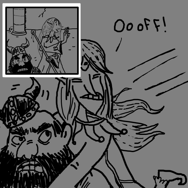 Mind the dwarf! - Online Drawing Game Comic Strip Panel by Emjaypatrick