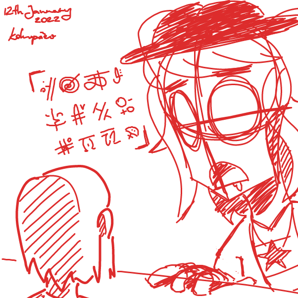 Drawing in Testy test:') (birthday edition) by Aluminimalism