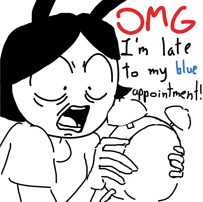 Drawing in blues big day by LemonadePie