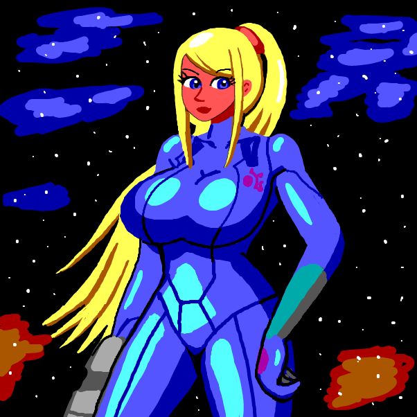Zero Suit Samus... with some artistic license XD - Online Drawing Game Comic Strip Panel by locoluis