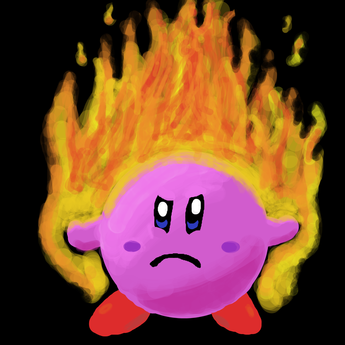 Drawing in Super saiyan Kirby adventures  by Lookaignoramus