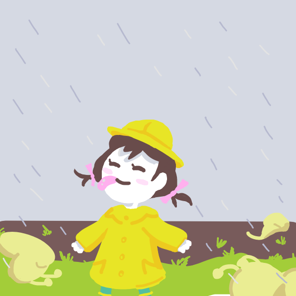 Drawing in The rain effect by Cake Emoji