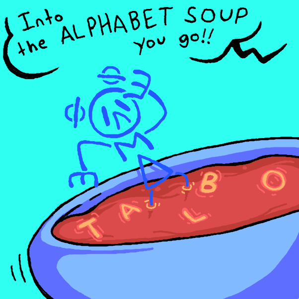 I could go for a bowl of alphabet soup rn ngl - Online Drawing Game Comic Strip Panel by Cheddar Teeth