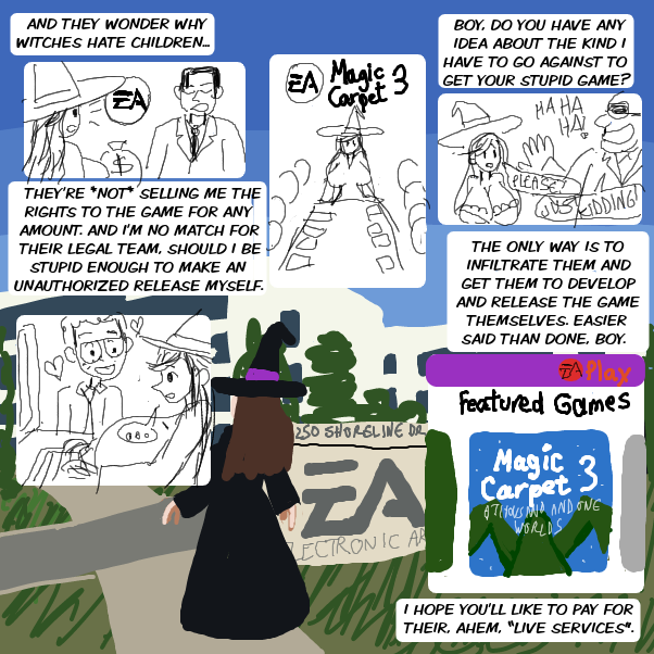 The videogame of your dreams has been developed and released, you little sh*t. Hope that you enjoy it. - Online Drawing Game Comic Strip Panel by locoluis