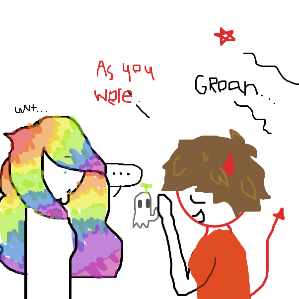 only part of this drawing that isn't crappy is LB's hair~ - Online Drawing Game Comic Strip Panel by XD