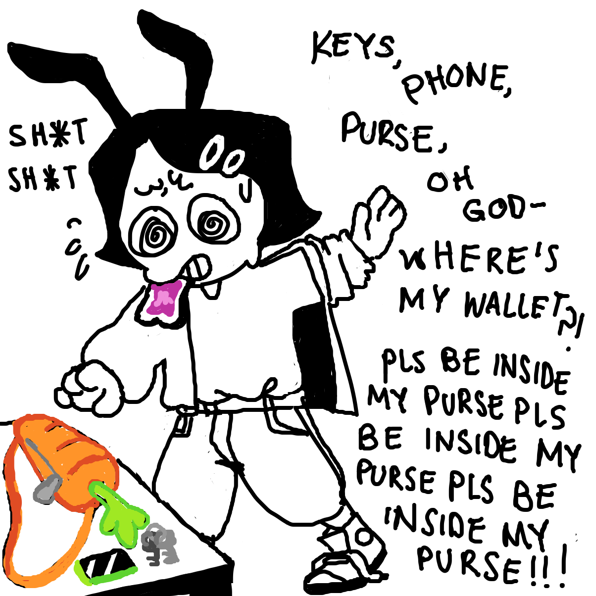 anime girl with toast in mouth running late moment - Online Drawing Game Comic Strip Panel by bubaki