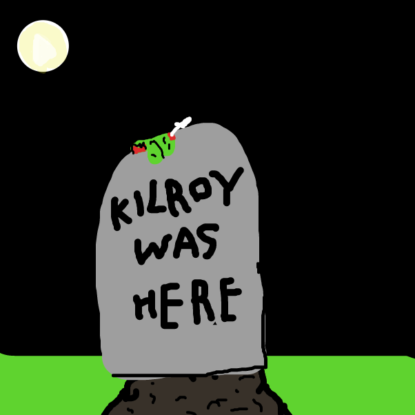 Drawing in Undead Kilroy was here by BananaDoc