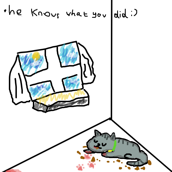 Drawing in Henry (a real cat) by pavemento