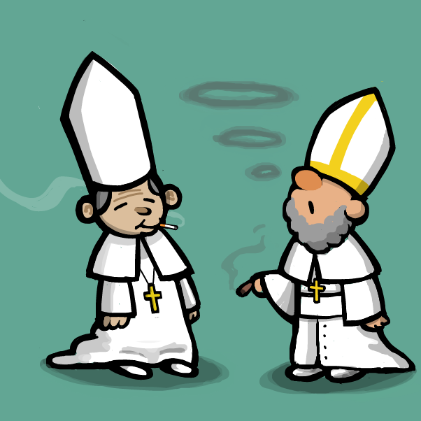 Smoking Popes - Online Drawing Game Comic Strip Panel by 🔲
