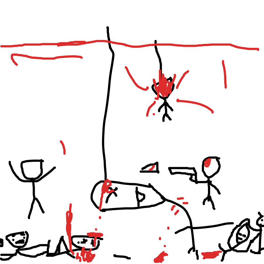 Drawing in gunner by amongus