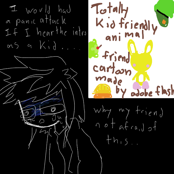 well i'm now ok with that.. still  when i was a kid i cried from the intro... well now the gore is not much too scary for me...  but this cartoon have made so much impact for me i would say "if I never discovered this as a kid i would be another person" - Online Drawing Game Comic Strip Panel by FifaSam