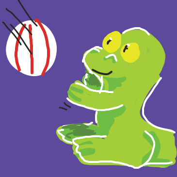 Dragon tries to catch a ball. - Online Drawing Game Comic Strip Panel by Hina the Meme-ma