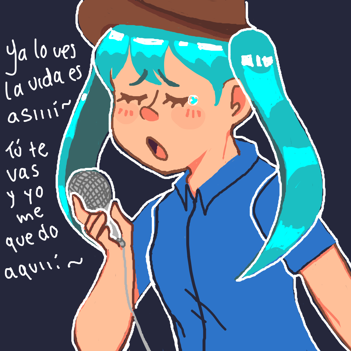 Drawing in miku norteña by bubaki