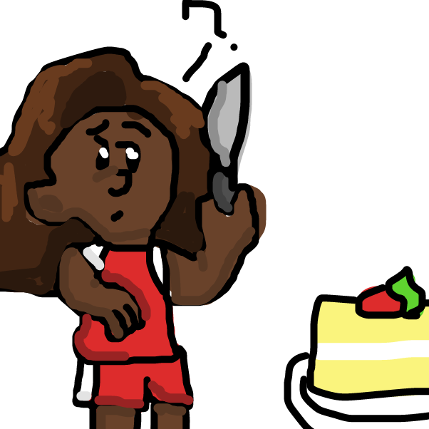 Jackie Joyner-Kersee Wants To Have A Cake, So She Can Slice The Cake. - Online Drawing Game Comic Strip Panel by MCA