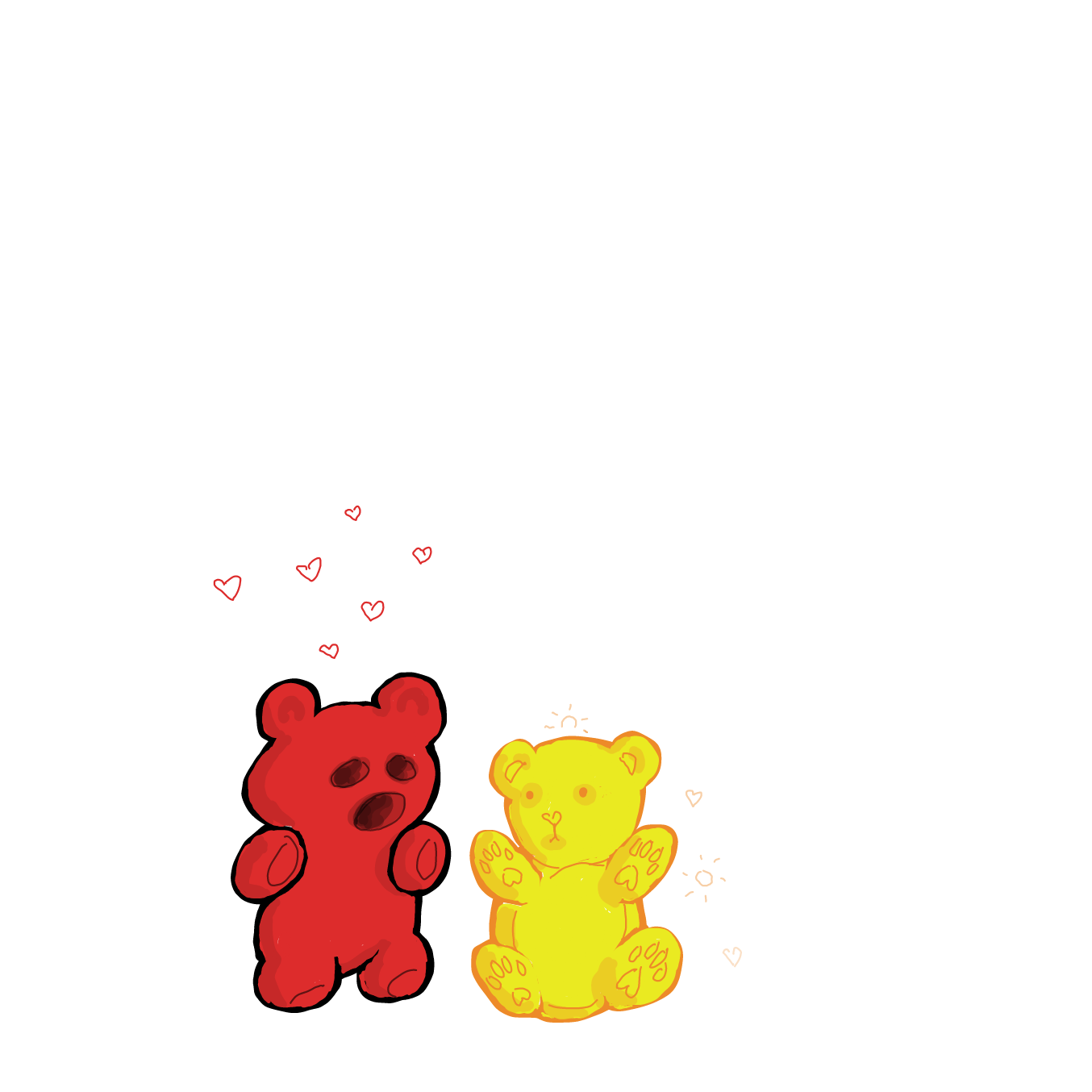 Drawing in gummy bear by Wizard Croissant
