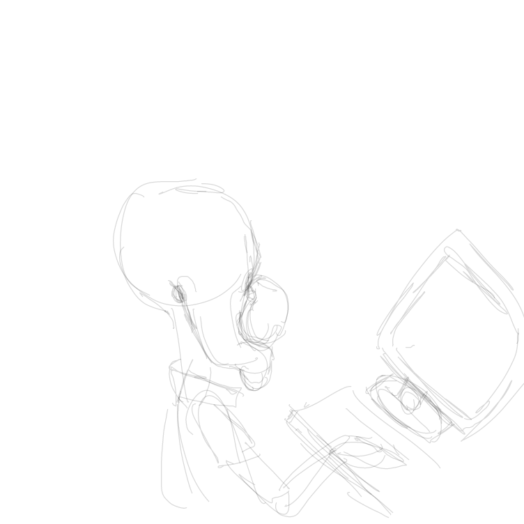 Drawing in squidward has a problem by JA