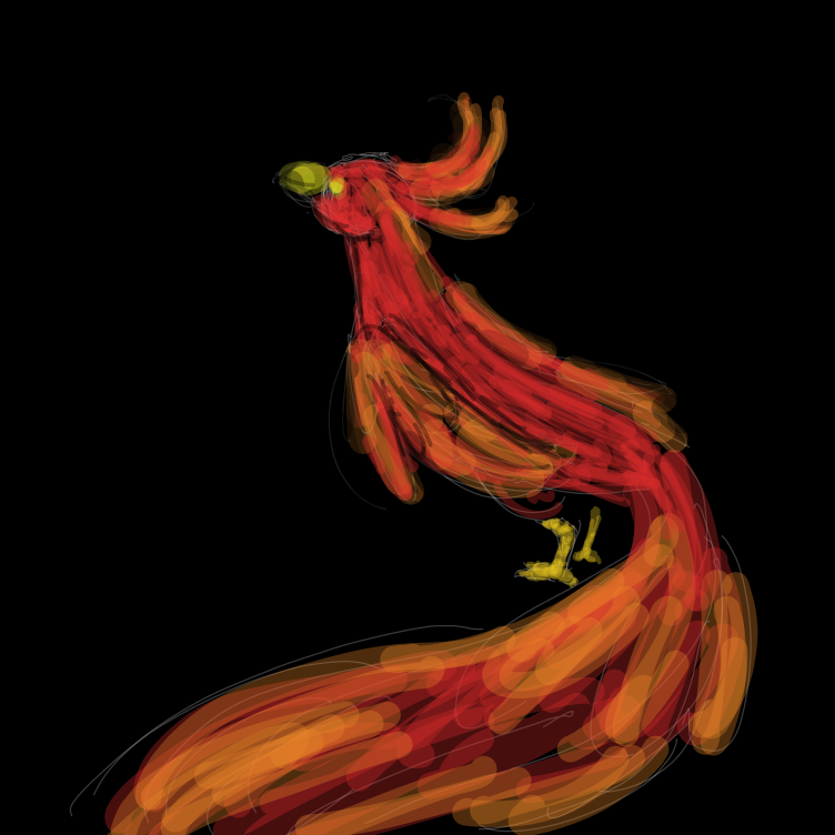 Pretty fire bird  - Online Drawing Game Comic Strip Panel by JA