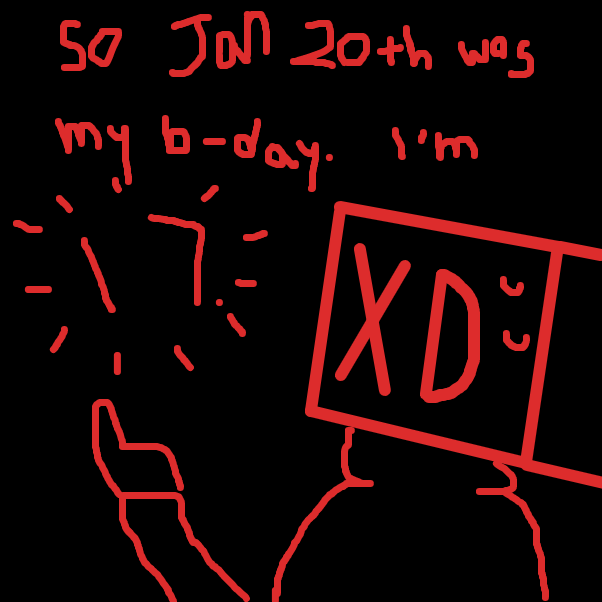 Drawing in birthday stuff by XD