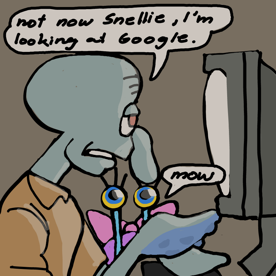 Drawing in squidward has a problem by dankie