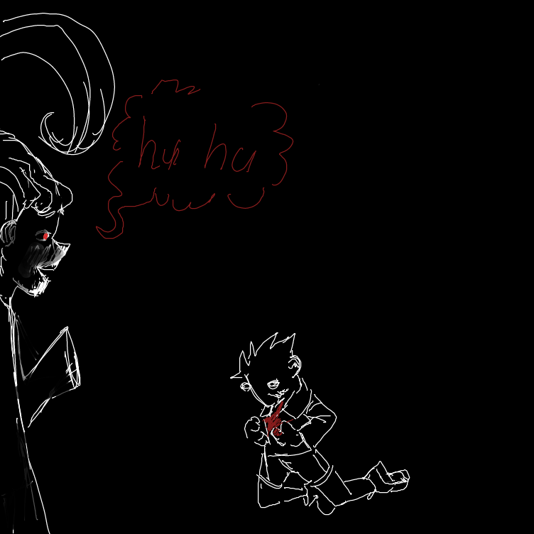 Anime laugh. I'm assuming she poisoned him or something.  - Online Drawing Game Comic Strip Panel by JA