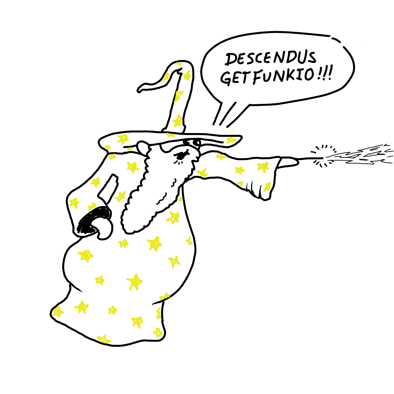 Get down! Get funky! - Online Drawing Game Comic Strip Panel by Wizard Croissant