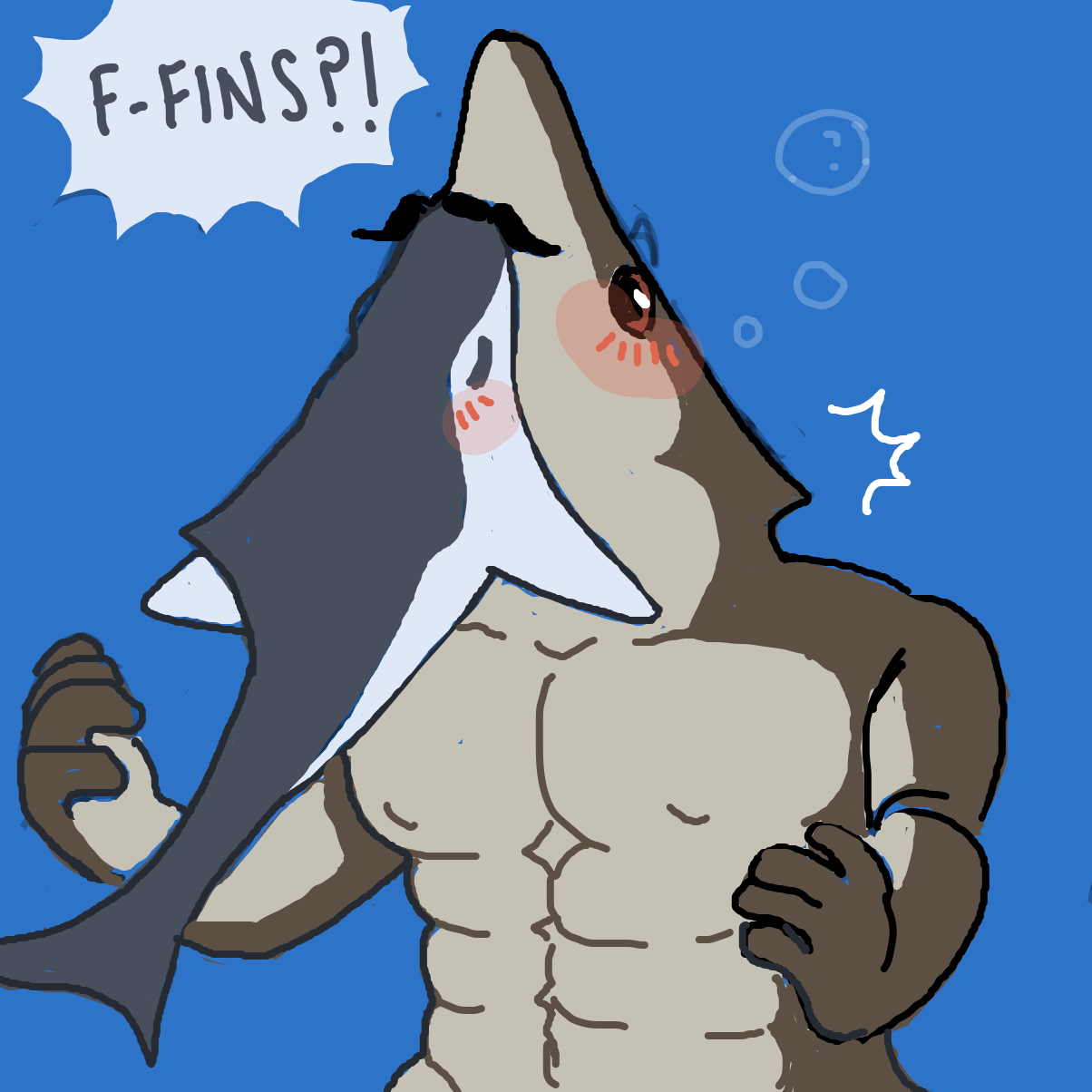 Drawing in shark caught in action by bubaki