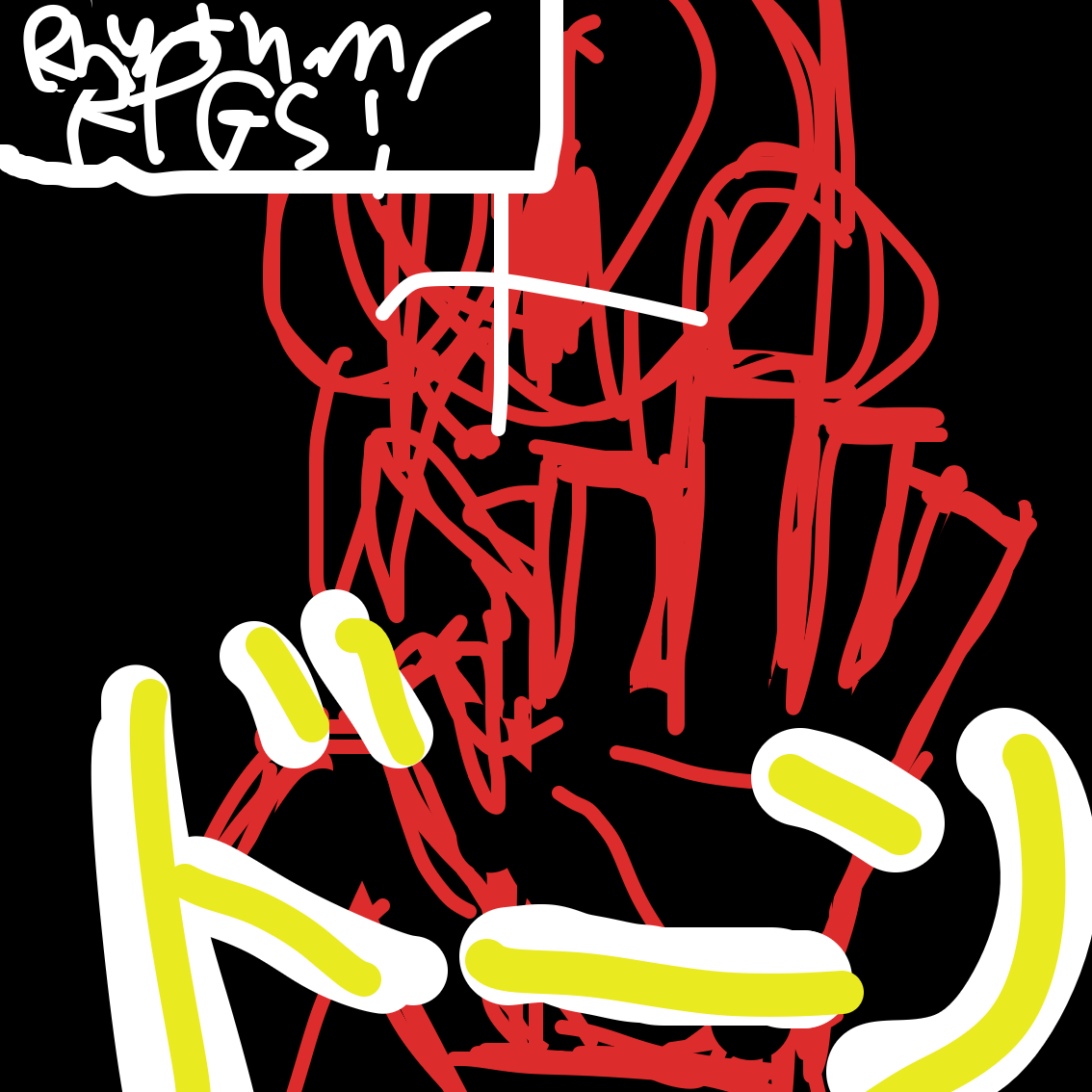 ooooooooo be afraid im a rhythm/rpg gaymerrrrr - Online Drawing Game Comic Strip Panel by EmoWeeb_the_Simp