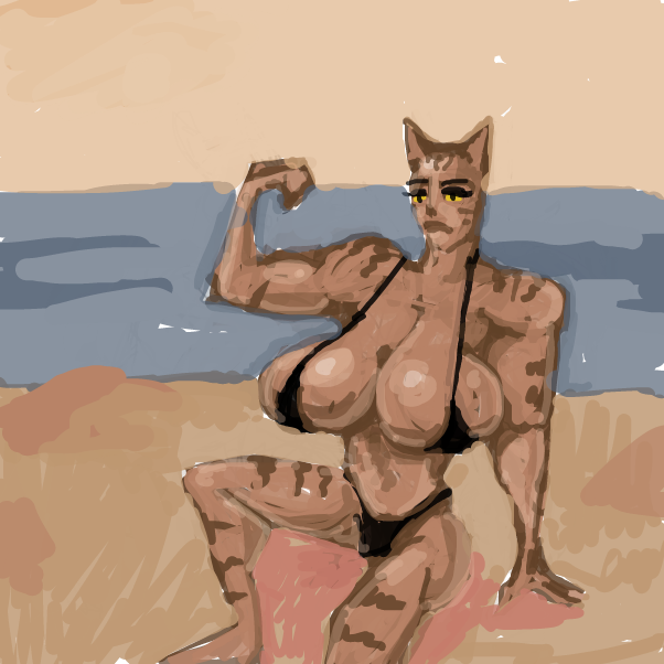 "after getting a fine from the bikini inspector Taylor's day was officially ruined" - Online Drawing Game Comic Strip Panel by Peyocay