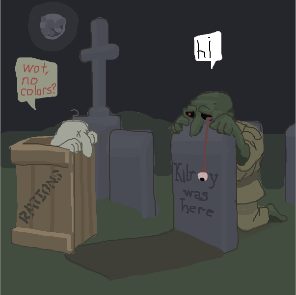 Drawing in Undead Kilroy was here by Chepley