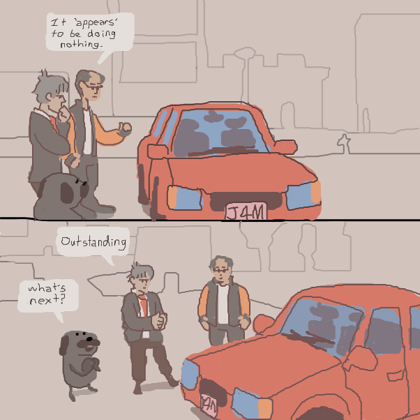 science special interest group
featuring
KolbrunBjorg and Peyocay's 'School Vibes' dog teacher
SpaceMattress' 'Not Alone' grumpy employee
and
HeatherWoolley's 'I don't know how to call' boomer

 - Online Drawing Game Comic Strip Panel by Chepley