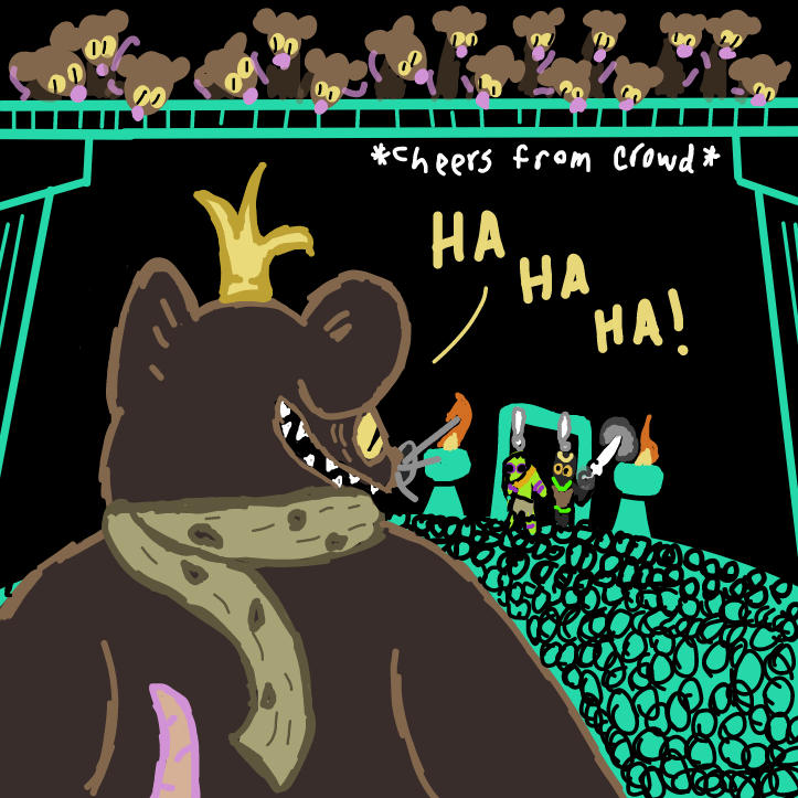 our two adventurers have finally reached the evil rat kings' lair - Online Drawing Game Comic Strip Panel by SpaceMattress