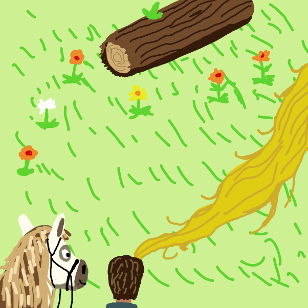 There she is! Let's follow her trailing hair and find her, Maximus! - Online Drawing Game Comic Strip Panel by locoluis