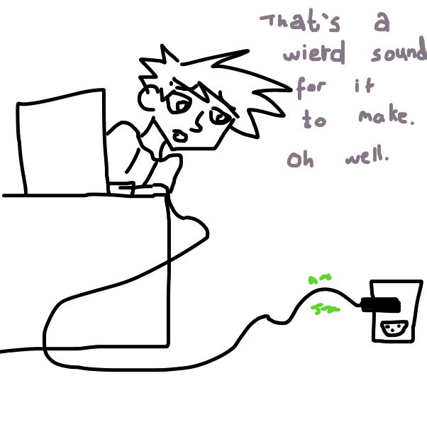 Drawing in what happened after electricity cutted by Skullheart