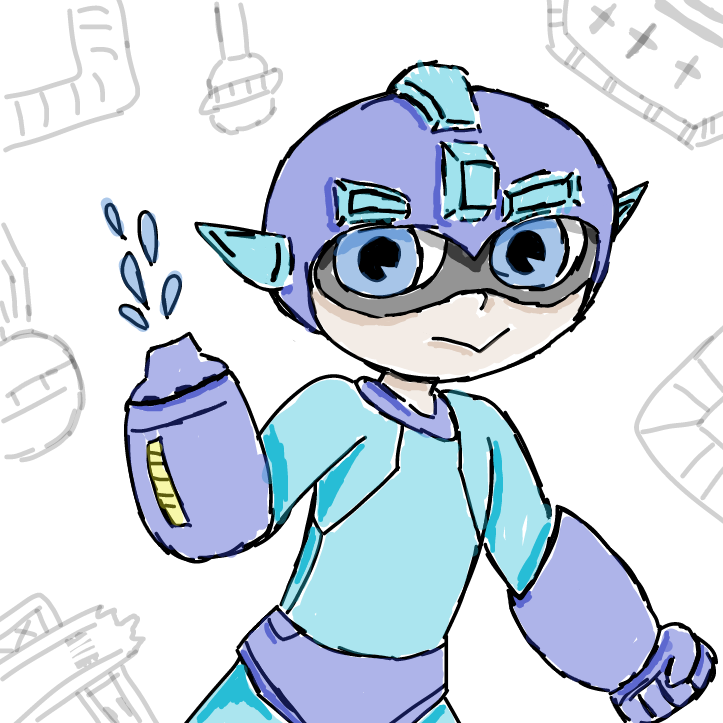 Mega Man (with some minor artistic choices) - Online Drawing Game Comic Strip Panel by SpaceMattress