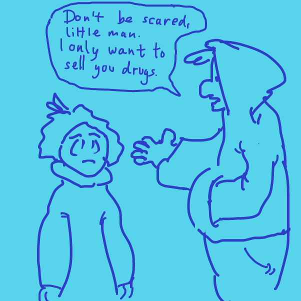 "Ritalin is on sale" - Online Drawing Game Comic Strip Panel by Peyocay