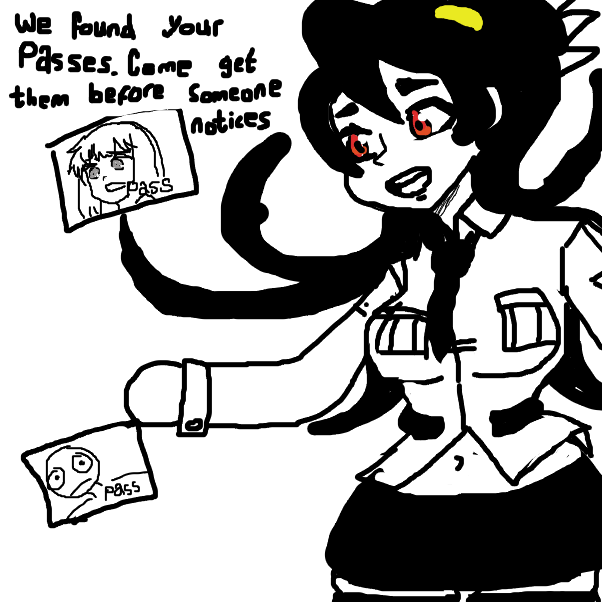 Drawing in i forgot my pass can i have urs by Skullheart