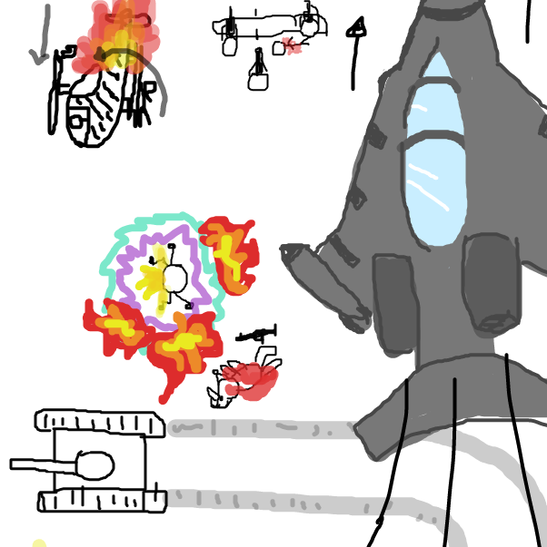 Birds-eye view - Online Drawing Game Comic Strip Panel by Cpt.Melon