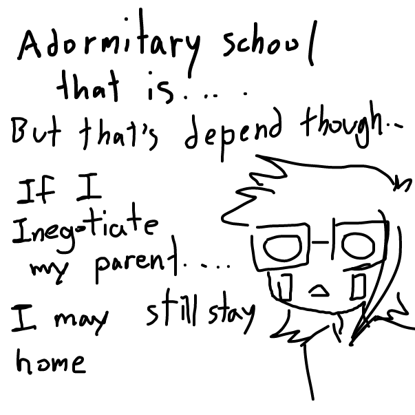 my parent want me to go to school.. yeah me too but there is a reason for that..... 1 i may infected by the disease 2. some project need me to stay home - Online Drawing Game Comic Strip Panel by FifaSam
