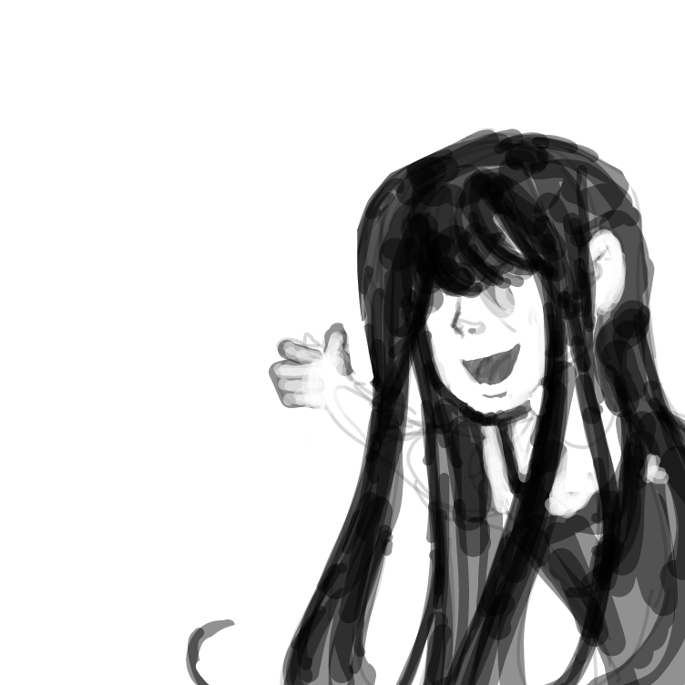 Misty. She has no need for eyes and is like 7.  - Online Drawing Game Comic Strip Panel by JA