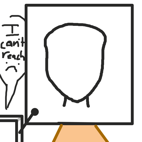 The next person comes and draws a little more. If they can reach the canvas. - Online Drawing Game Comic Strip Panel by The Green Flame